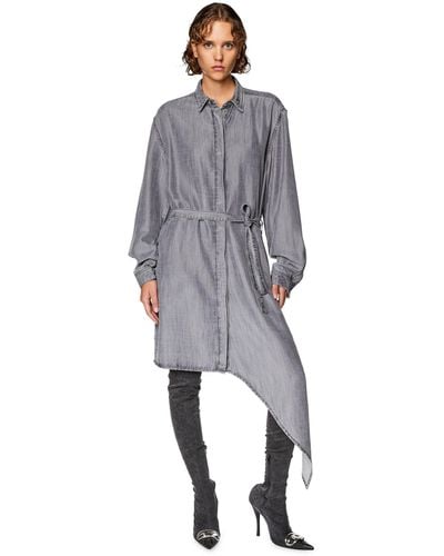 DIESEL Robe chemise en denim léger - Gris