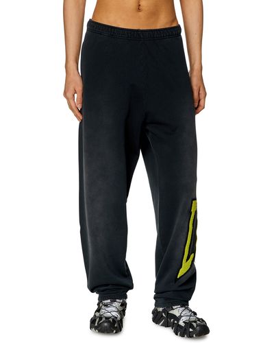 DIESEL University Track Trousers With Lies Patches - Black