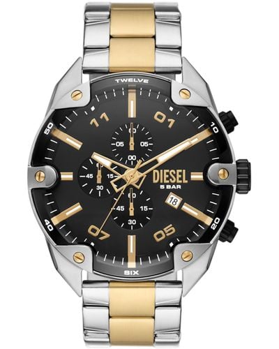 DIESEL Montre Spiked en acier inoxydable - Noir