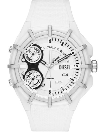 DIESEL Framed Three-hand White Silicone Watch - Multicolor
