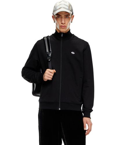 DIESEL Track Jacket With Oval D Patch - Black