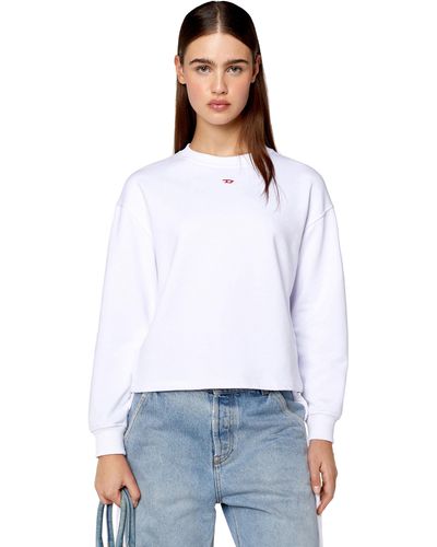 DIESEL Oversized Sweatshirt With D Patch - White