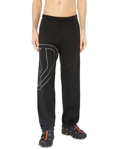 DIESEL Sweatpants With Maxi D Logo - Black