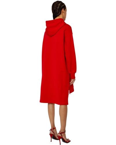 DIESEL Hoodie-Kleid mit D-Logo - Rot