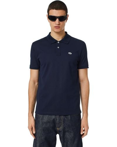 DIESEL Polo Shirt With D Oval Patch - Blue