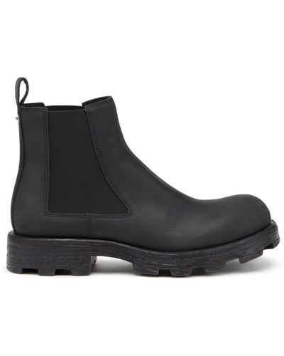 DIESEL 'd-hammer' Leather Ankle Boots - Black