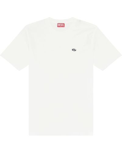 DIESEL T-shirt avec empiècement ovale - Blanc