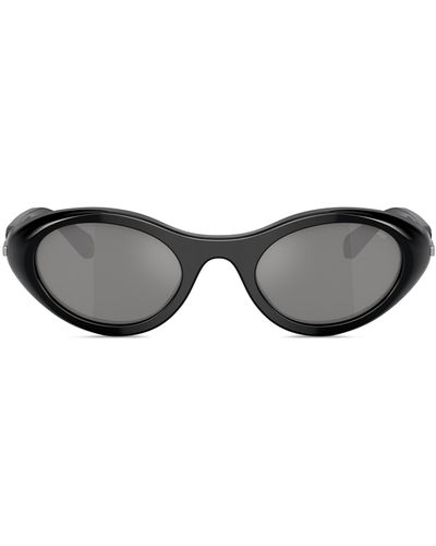 DIESEL Sonnenbrille aus acetat mit ovalen gläsern - Weiß