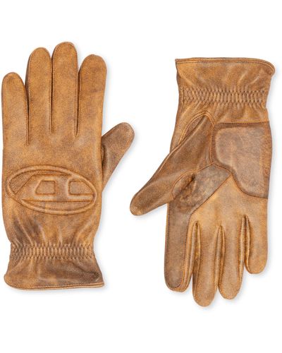DIESEL Gloves In Treated Leather - Natural