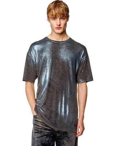 DIESEL T-shirt métallisé délavé - Noir