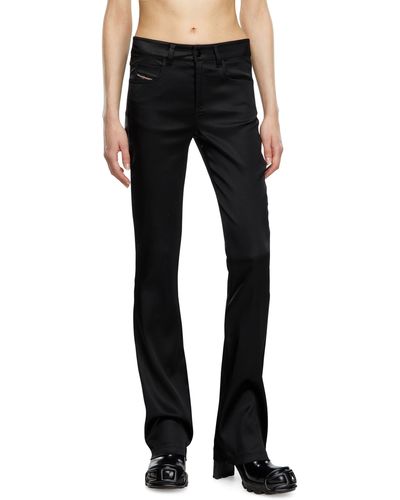 DIESEL 5-pocket Trousers In Stretch Satin - Black