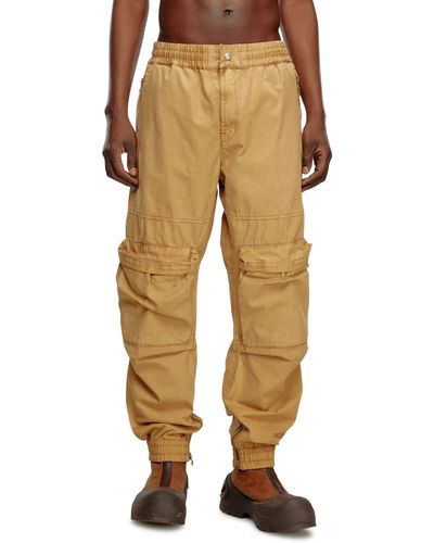 DIESEL Cargo Trousers In Faded Organic Cotton - Natural