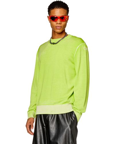 DIESEL Reverse-print Cotton Sweater - Green
