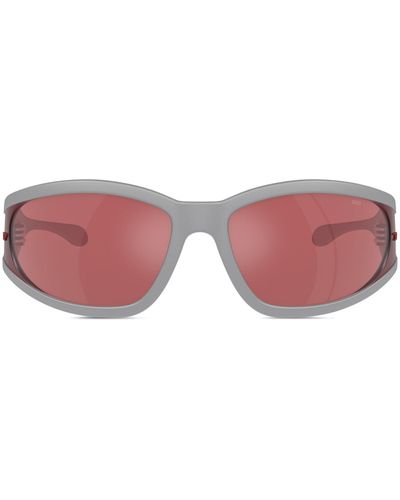 DIESEL Lunettes de soleil rectangulaires en acétate - Rose