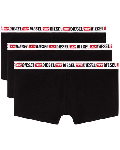 DIESEL Three-pack Boxer Briefs With Side Band - Black
