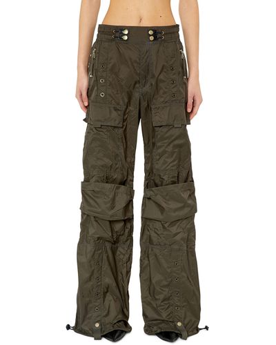 DIESEL Combat Trousers In Light Nylon - Green