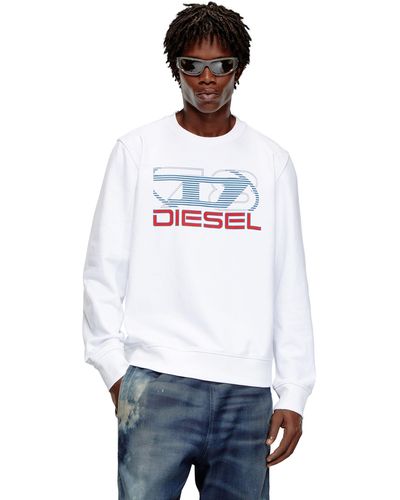 DIESEL Sweat-shirt avec logo imprimé - Blanc