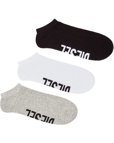 DIESEL 3-pack Low-cut Logo Instep Socks - Black