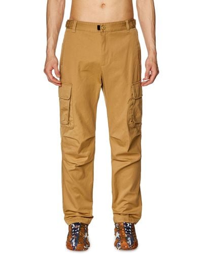 DIESEL Twill Cargo Trousers In Organic Cotton - Yellow