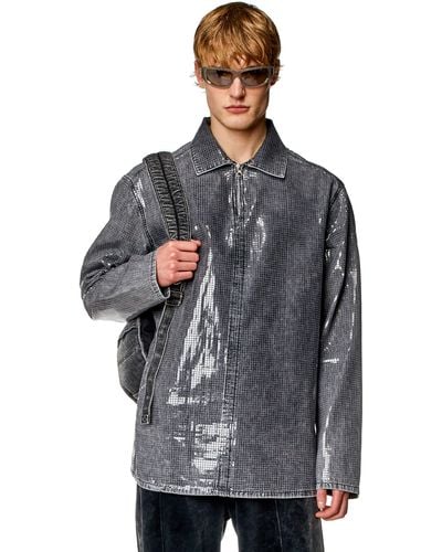 DIESEL Overshirt In Sequin Denim - Gray