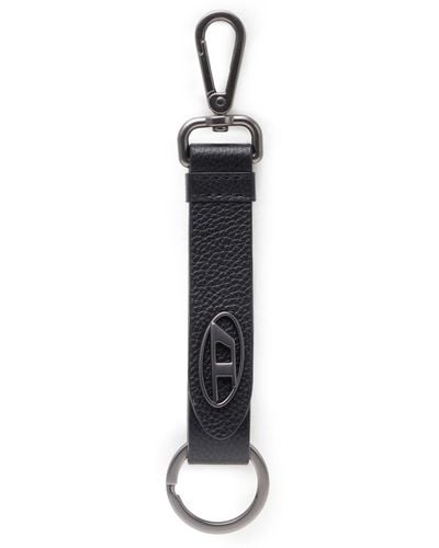 DIESEL Schlüsselanhänger aus texturiertem Leder - Schwarz