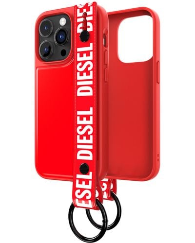 DIESEL Coque avec bande rétractable pur i Phone 14 Pro - Rouge