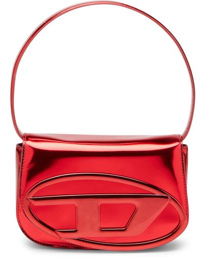 DIESEL 1DR - Sac iconique à bandoulière en cuir effet miroir - Sacs d'Épaule - Femme - Rouge