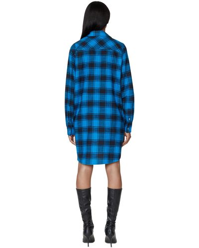 DIESEL Shirt Dress In Check Flannel - Multicolor