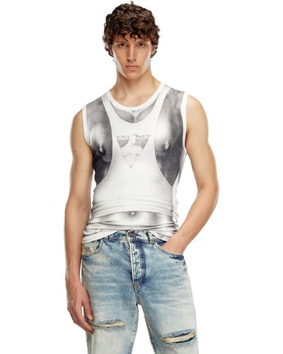 DIESEL Tank Top With All-over Print - Blue
