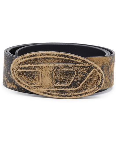 DIESEL Leather Belt With Leather Buckle - Multicolour