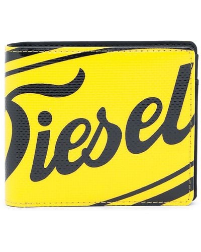 DIESEL Bi-fold Wallet In Tarpaulin With Logo - Yellow