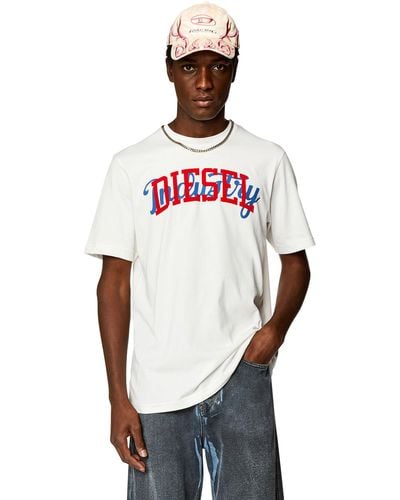 DIESEL T-shirt avec imprimés contrastés - Blanc