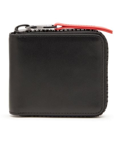 DIESEL Portemonnaie aus Leder mit Logo-Reißverschluss - Schwarz