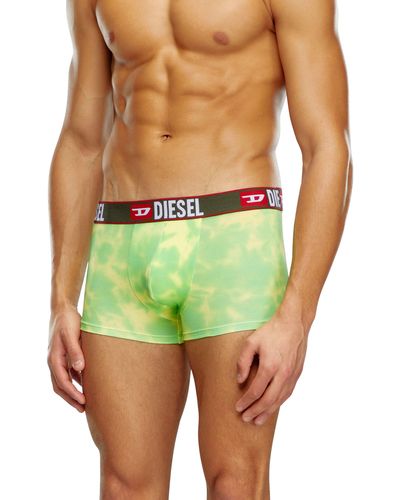 DIESEL Three-pack Boxer Briefs Plain And Tie-dye - Green