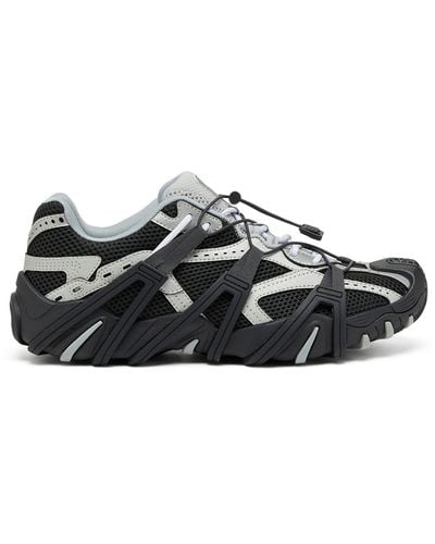 DIESEL S-prototype Cr-mesh And Pu Sneakers With Double Lacing - Multicolor