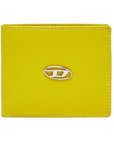 DIESEL Bi-fold Wallet In Grainy Leather - Yellow