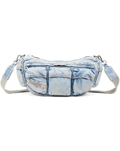 DIESEL Patch-pocket Denim Shoulder Bag - Blue
