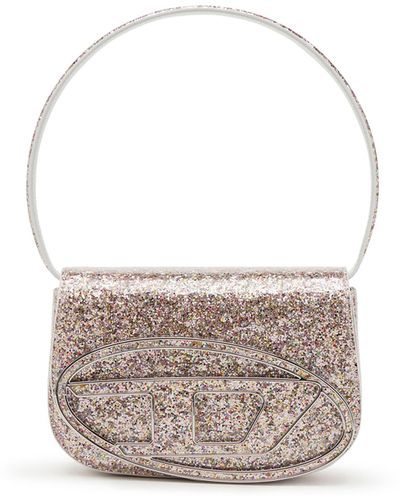 DIESEL Iconic Shoulder Bag With Macro Glitter - White