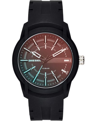 DIESEL Men's Armbar Black Silicone Strap Watch 45mm Dz1819