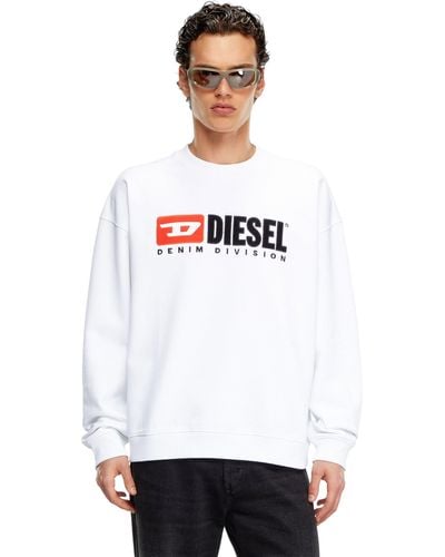 DIESEL Sweatshirt mit Denim Division-Logo - Weiß