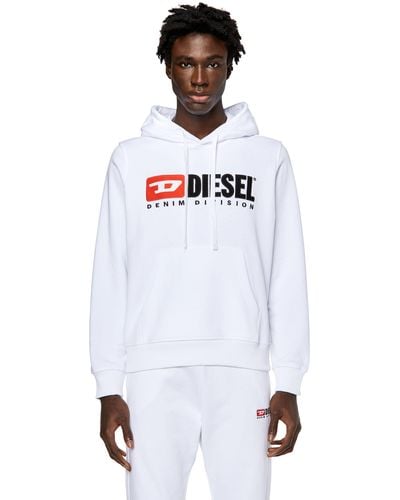 DIESEL Sweat-shirt à capuche avec logo appliqué - Blanc