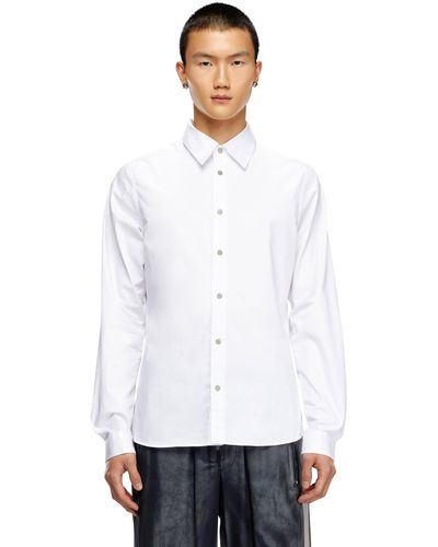 DIESEL Formal Shirt With Logo-embroidered Collar - White