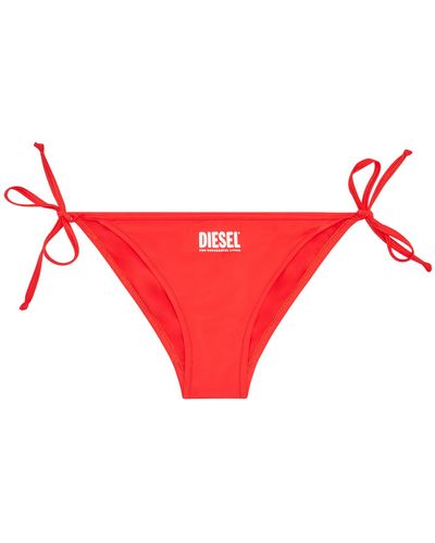 DIESEL Bikini-Hose mit Logo-Print - Rot