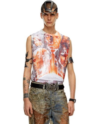 DIESEL Shiny Tank Top With Film Print - Multicolor