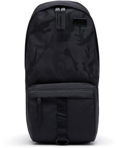 DIESEL Dsrt-utility Sling Bag In Printed Nylon - Black