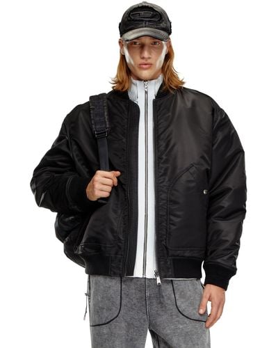 DIESEL Bomber In Padded Nylon With Oval D - Black