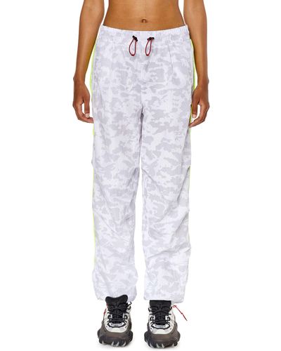 DIESEL Track Trousers With Pixelated Print - White