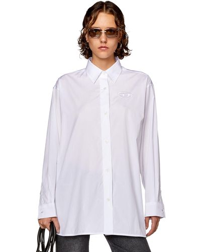 DIESEL Lockeres Shirt mit 3D-Stickerei - Weiß