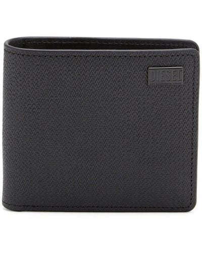 DIESEL Bi-fold Wallet In Textured Leather - Black