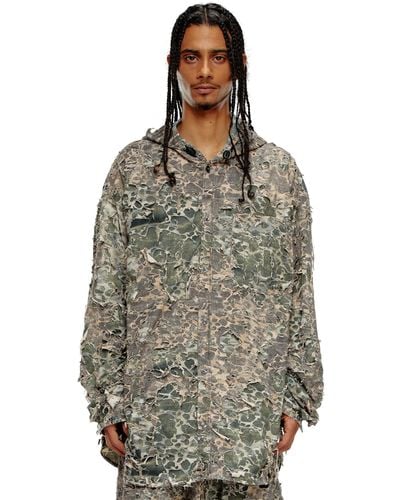 DIESEL Camouflage-Shirt in Destroyed-Optik - Mehrfarbig